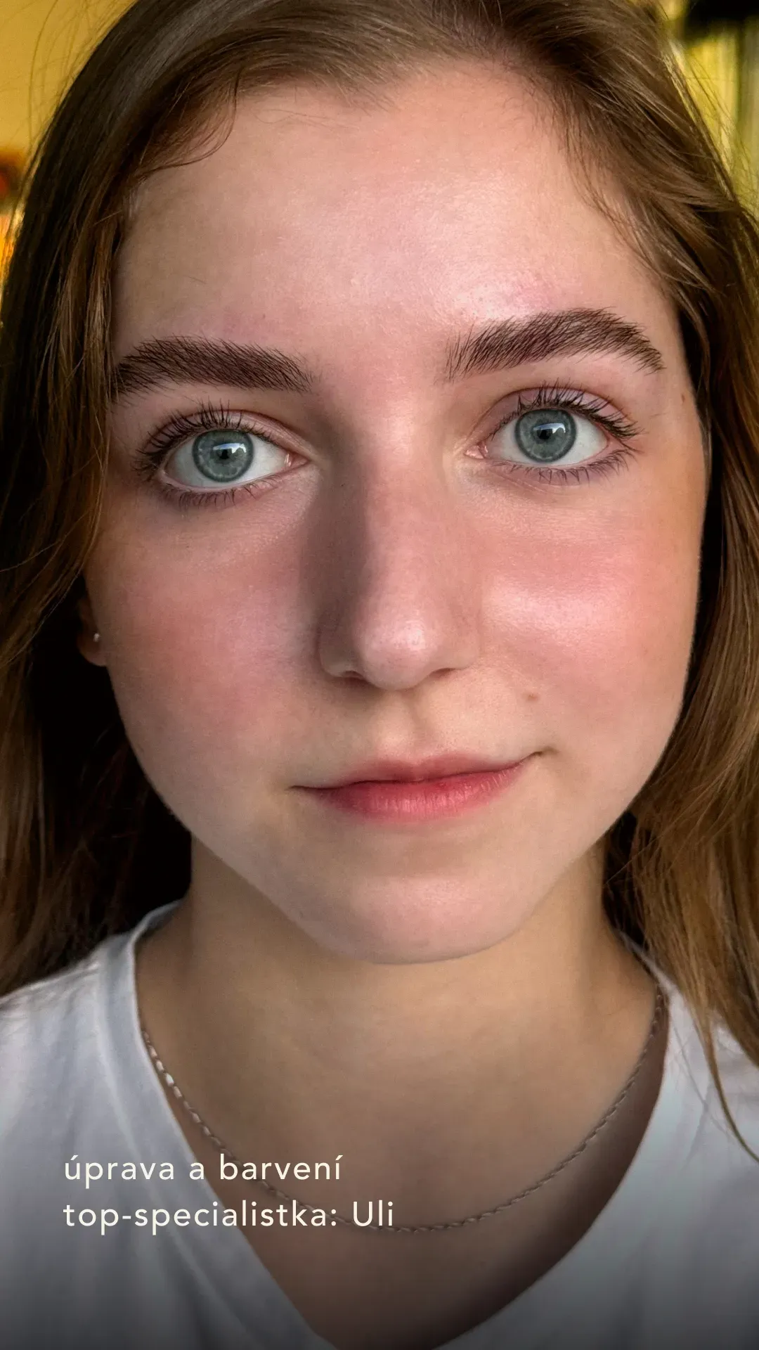 Laminace obočí Brno – výsledek noéme, specialistka Uli