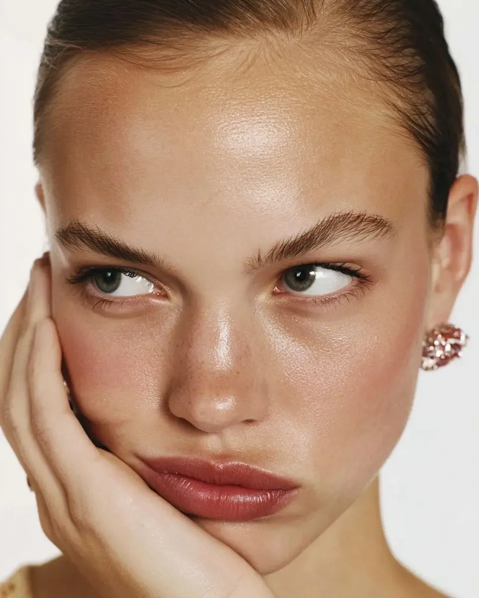 Detail vlasů a líčení klientky ve studiu noéme Brno